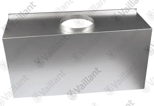 Vaillant Strömungssicherung aus Metall mit runder Öffnung in der Mitte, rechteckige Form, geeignet für Heizsysteme.